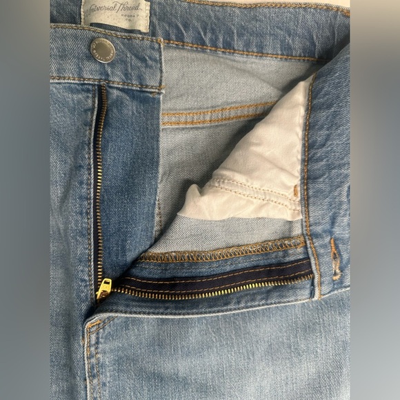 Size 6 Womens High-Rise Denim Midi Skirt Medium Wash Distressed Universal Thread - Picture 10 of 12